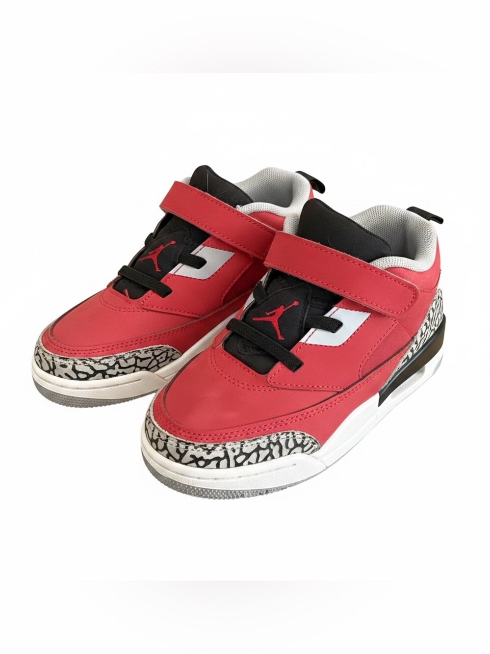 21. Nike Air Jordan Kids Red Black White Sneakers Size 10C